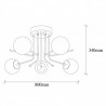 Suspension GLOBUS 5 globes Curve - Laiton patiné & Verre opalin