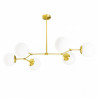 Suspension GLOBUS 6 globes - Laiton satiné & Verre opalin