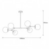 Suspension GLOBUS 6 globes - Laiton satiné & Verre opalin