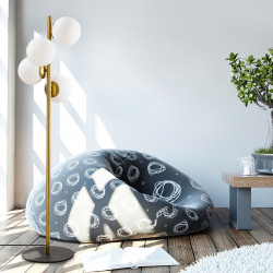Lampadaire GLOBUS multi - Laiton doré & Verre opalin