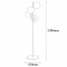 Lampadaire GLOBUS multi - Laiton doré & Verre opalin