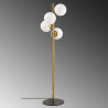 Lampadaire GLOBUS multi - Laiton doré & Verre opalin