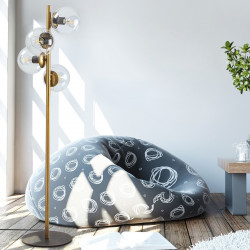Lampadaire GLOBUS Quadro - Laiton patiné & Verre transparent