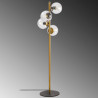 Lampadaire GLOBUS Quadro - Laiton patiné & Verre transparent