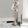 Lampadaire GLOBUS Quadro - Laiton patiné & Verre transparent