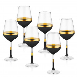 Coffret de 6 verres hauts - CURVE BLACK ORO