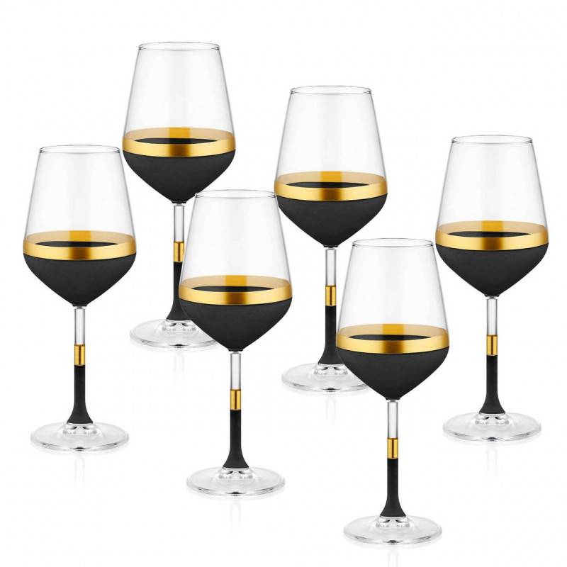 Coffret de 6 verres hauts - CURVE BLACK ORO