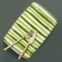 Assiette de service rectangulaire - ARCORIS - Nuances de vert