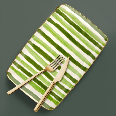 Assiette de service rectangulaire - ARCORIS - Nuances de vert Assiette de service rectangulaire - ARCORIS - Nuances de vert