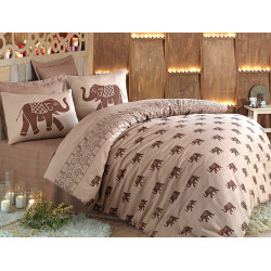 Parure de lit LAMBOK Brun & Terra - 2 places - 220x240cm