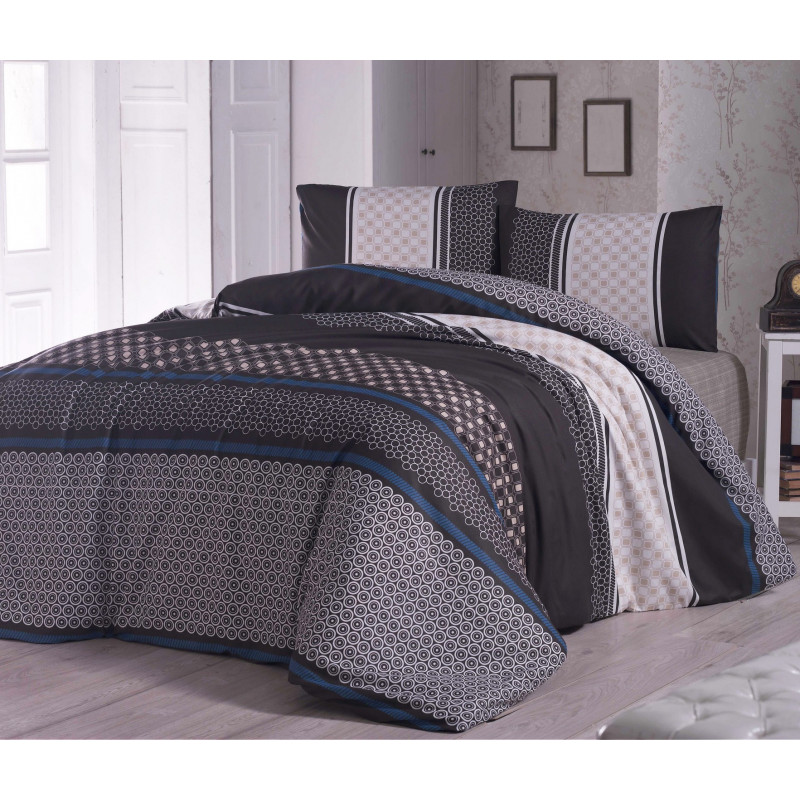Parure de lit JOOMA Gris & Beige - 2 places - 220x240cm