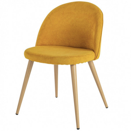Chaise GONGY Woodstyle - Toile moutarde Chaise GONGY Woodstyle - Toile moutarde