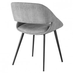 Chaise PERFY  - Velours côtelé & bois de Noyer