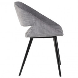 Chaise PERFY  - Velours côtelé & bois de Noyer