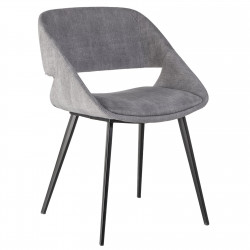 Chaise PERFY  - Velours côtelé & bois de Noyer