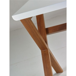Bureau BAKI - Blanc perle & Chêne