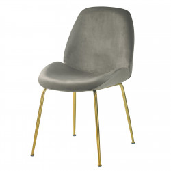 Chaise GAB Gray Velvet & Gold