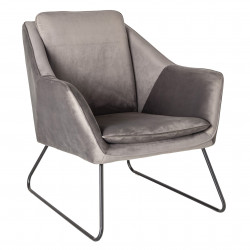 Fauteuil SISTO - Grey velvet & piano Black