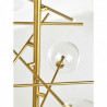 Suspension GLOBUS 9 globes Curve - Laiton patiné & Verre opalin