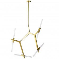 Suspension CANO 10 - Laiton doré & Verre opalin