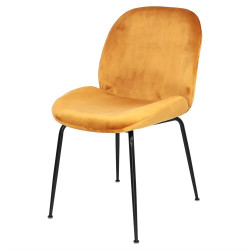 Chaise GAB Velvet & Black  - Moutarde
