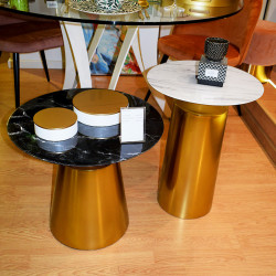 Duo de tables ICONO - Marbré & Or
