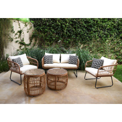 Ensemble 5 pièces outdoor PIORA ( 2 + 1 + 1 + 2 table basse)