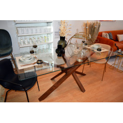 Table à manger RIFLESSI - Noyer - 3 formats au choix