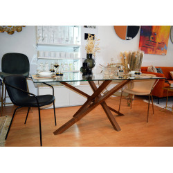 Table à manger RIFLESSI - Noyer - 3 formats au choix