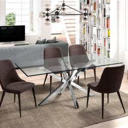 Table à manger PERLAS - Inox poli