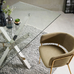 Table à manger PERLAS - Inox poli