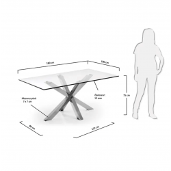 Table à manger PERLAS - Inox poli
