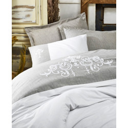 Parure de lit en Coton renforcé brodé REGINA - 2 places - 240 x 260cm
