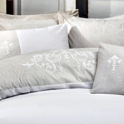 Parure de lit en Coton renforcé brodé REGINA - 2 places - 240 x 260cm
