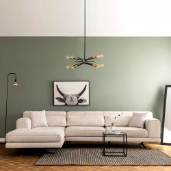 Canapé d'angle LUXEN - Beige - Angle à gauche