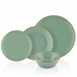 Service de table 24 pièces - MUST - Vert Pastel & Or
