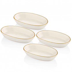 Set de 4 plats 17cm - MUST - Blanc & Or