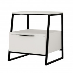 Table de chevet SHANY - Blanc ou Taupe