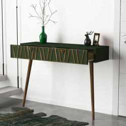 Console TIMOURY - Noyer & Vert Garden