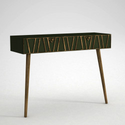Console TIMOURY - Noyer & Vert Garden