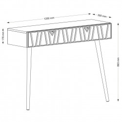 Console TIMOURY - Noyer & Vert Garden