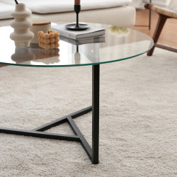 Table basse ronde - ELISE Black