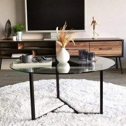 Table basse ronde - ELISE Black