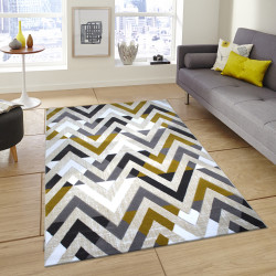 Tapis RAFT - Gris & Moutarde - 230 x 150 cm