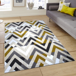 Tapis RAFT - Gris & Moutarde - 230 x 150 cm