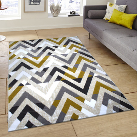 Tapis RAFT - Gris & Moutarde - 230 x 150 cm Tapis RAFT - Gris & Moutarde - 230 x 150 cm