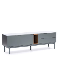 Meuble télé TADJ - Pearl Grey & Oak Edition
