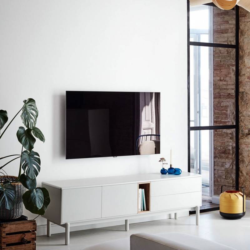 Meuble télé TADJ - Pearl Grey & Oak Edition