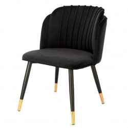 Chaise JULYA Velvet & Gold - Black