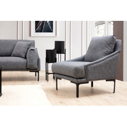Fauteuil GIMILANO - Gris piqué